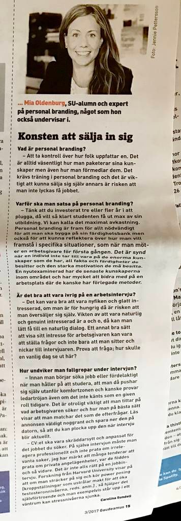 Intervju, Mia Oldenburg