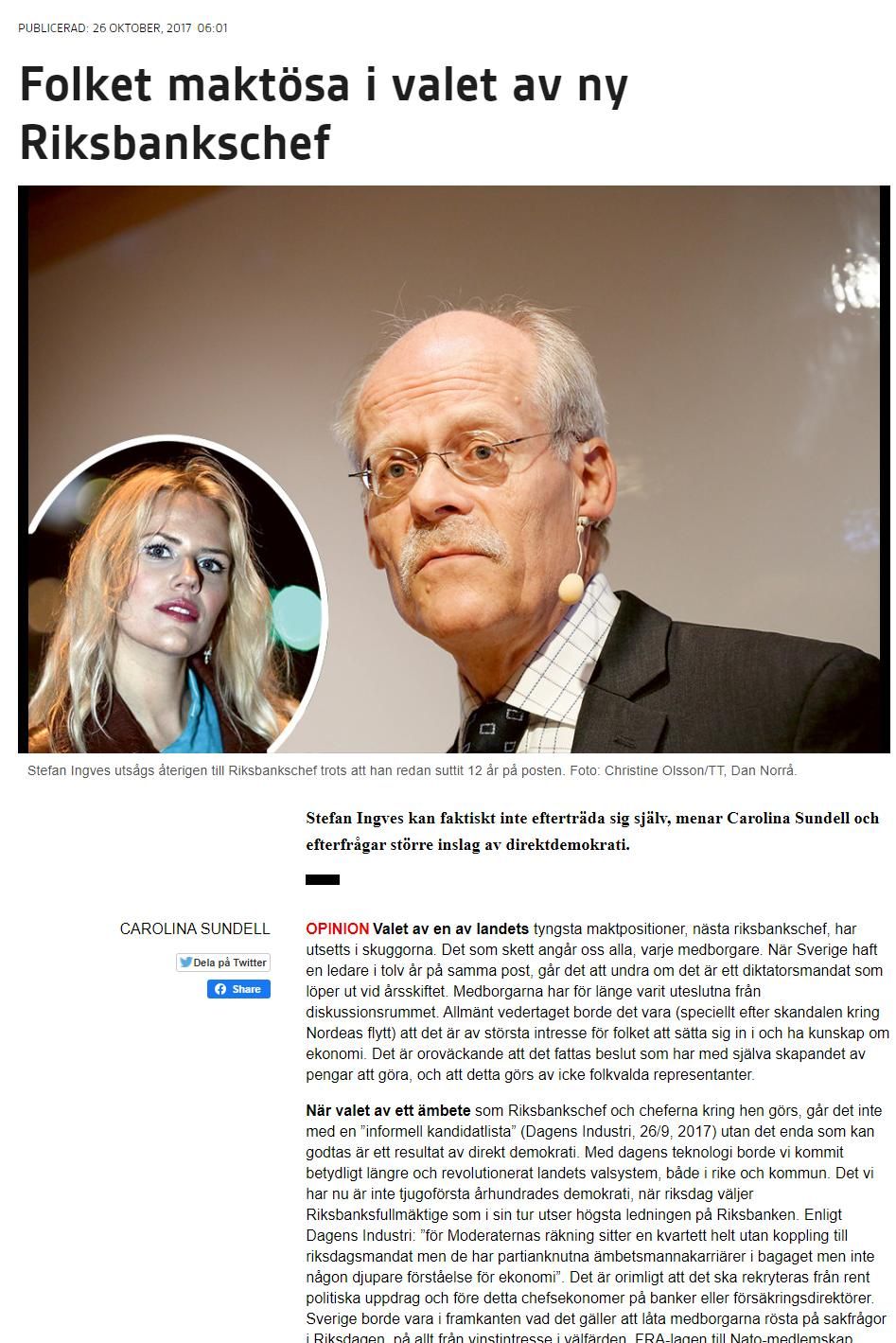 Artikel om folkvalda och lobbyister